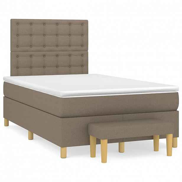 vidaXL Box spring postel s matrací taupe 120x190 cm textil