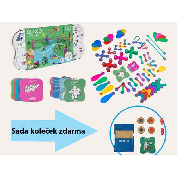 CLIXO Classroom - magnetická stavebnice 100 kusů