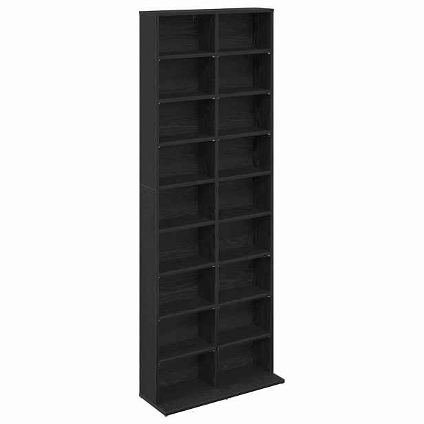vidaXL CD skříň Černý dub 65 x 23,5 x 175 cm Kompozitní dřevo
