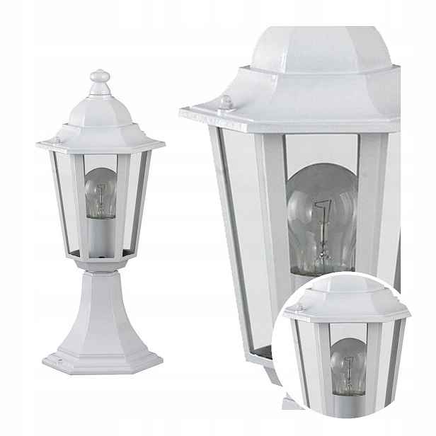 Zahradní sloupková lampa Sklo Sklo E27 60W 40 cm Velence Rabalux
