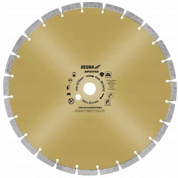 Kotouč Dedra 400 mm pro řezání Betonu Cihly Kamene Diamantová HP2174A
