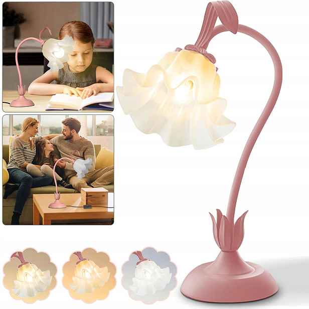 Noční Lampa Ve Tvaru Květiny Růžová Do Ložnice A Obývacího Pokoje V Domě