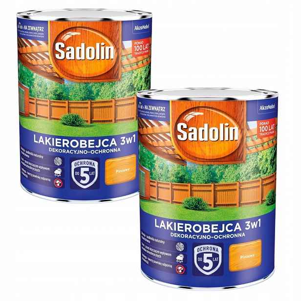 Sada Sadolin Lakobejca 3v1 2x5L Dekoračně-ochranná Piniová 10L