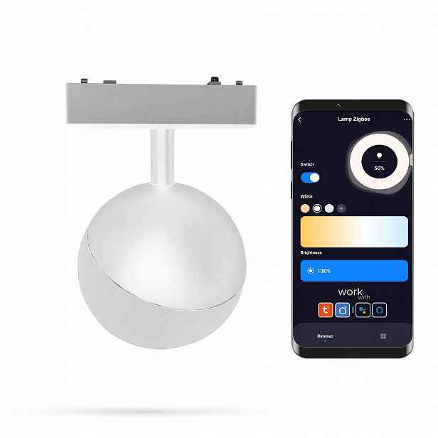Spot Led WiFi reflektor Zigbee Bílá koule 6W Smart Track 48VDC 3000-5000K