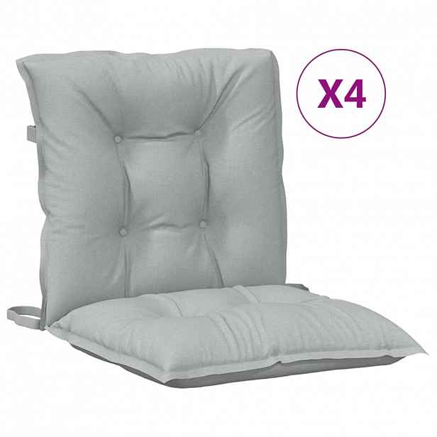vidaXL Podušky na židli nízké opěradlo 4 ks šedá melanž 100x50x7 cm
