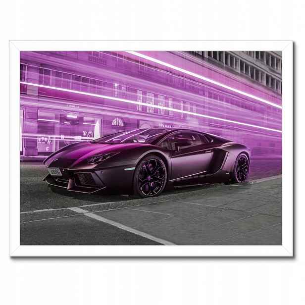 Plakáty v rámu 40x30 Fialové sportovní auto