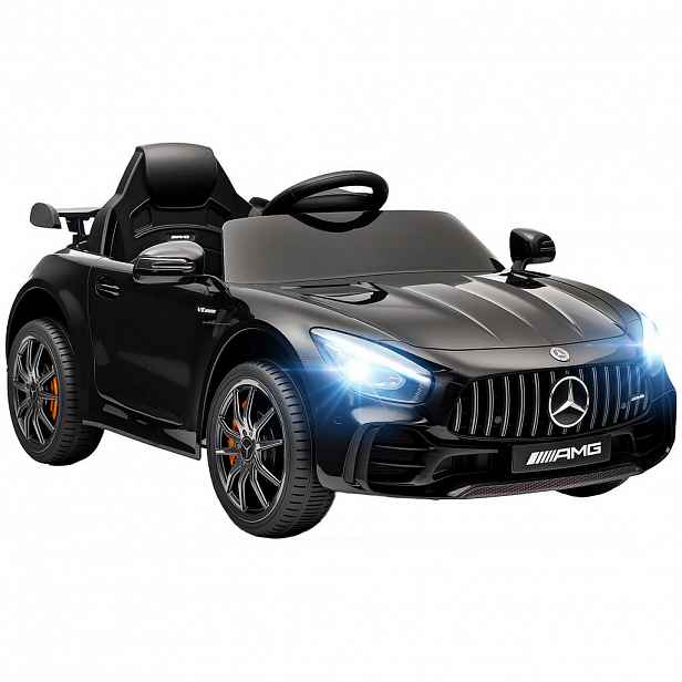 AIYAPLAY DĚTSKÉ elektrické auto, Mercedes, 3–5 km/h, dálkové ovládání, světla a hudba, černé