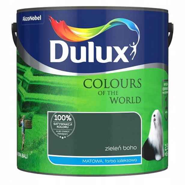 Dulux Barvy světa barva na stěnu Zeleň Boho mat 2,5L