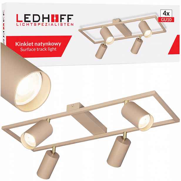 Stropní svítidlo Led nástěnná lampa béžová 4x GU10 halogenové svítidlo Spot