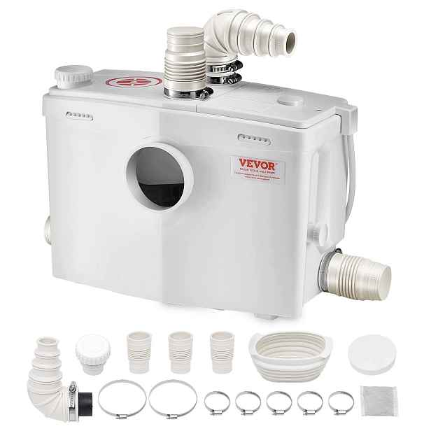 Wc drtící čerpadlo s odpadní vodou 1200 W 4 vstupy silné 180 L/min