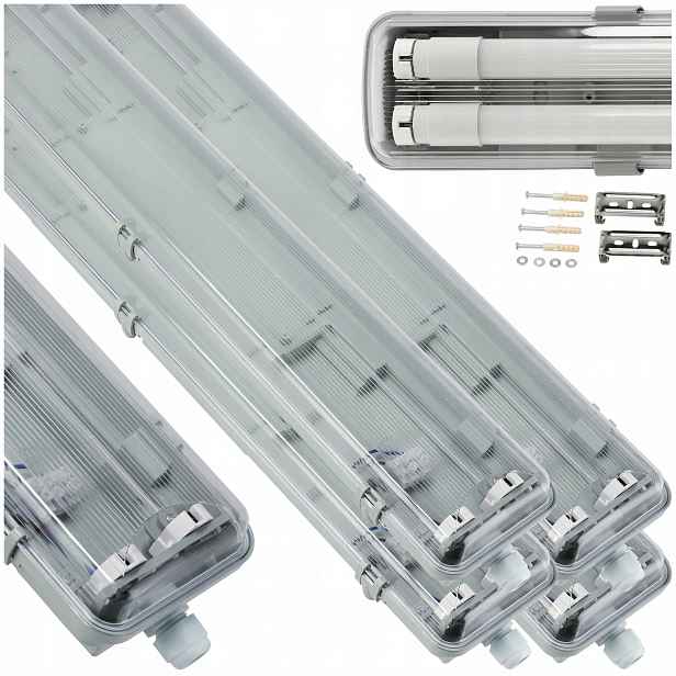 Hermetické svítidlo Led lampy 120 cm pro dílnu na zářivky, sada 4 kusů