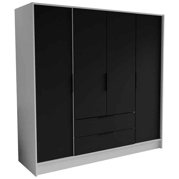 MASSENO ŠATNÍ SKŘÍŇ S OTOČNÝMI DVEŘMI CAVA, 200/200/51 cm moderní 4dveřová, bílá