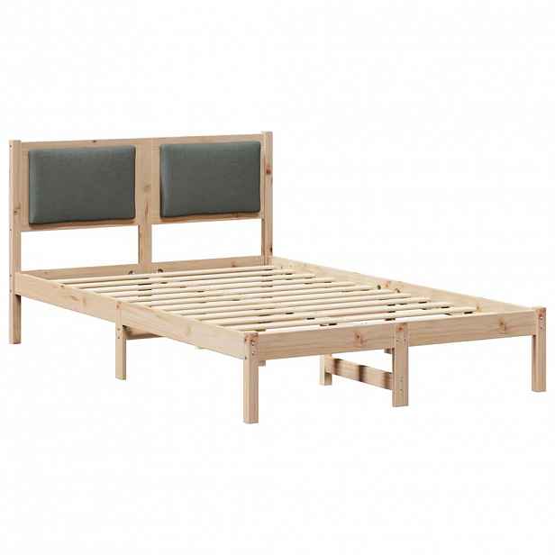 vidaXL Rám postele s čelo Tmavě šedá 120 x 200 cm Masivní borové dřevo