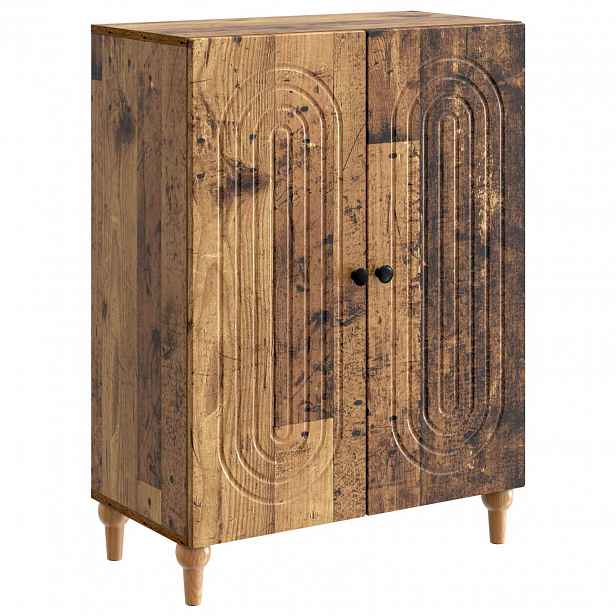 vidaXL Servírovací skříň Staré dřevo 66 x 34,5 x 90 cm