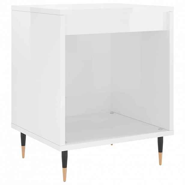 vidaXL Noční stolek bílý s vysokým leskem 40x35x50 cm kompozitní dřevo