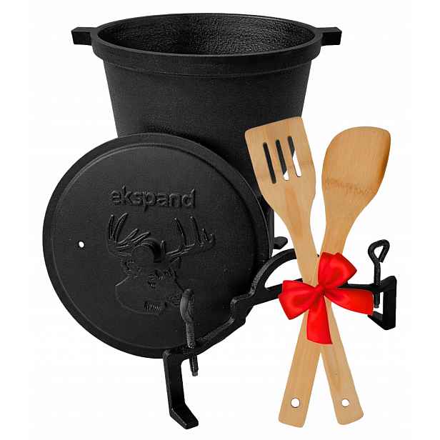 Litinový kotlík 15 l pro vaření na ohništi a zahradním grilu
