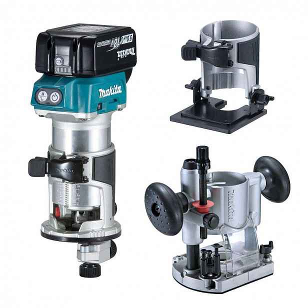 Makita - 18V AKU kombinovaná frézka 35 mm s příslušenstvím, 2x aku 5,0 Ah, nabíječka DRT50RTJX2