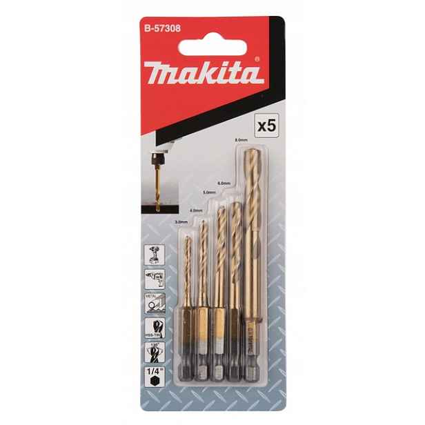Makita Vrtáky Do Kovu Hss-tin 1/4'' 5 ks