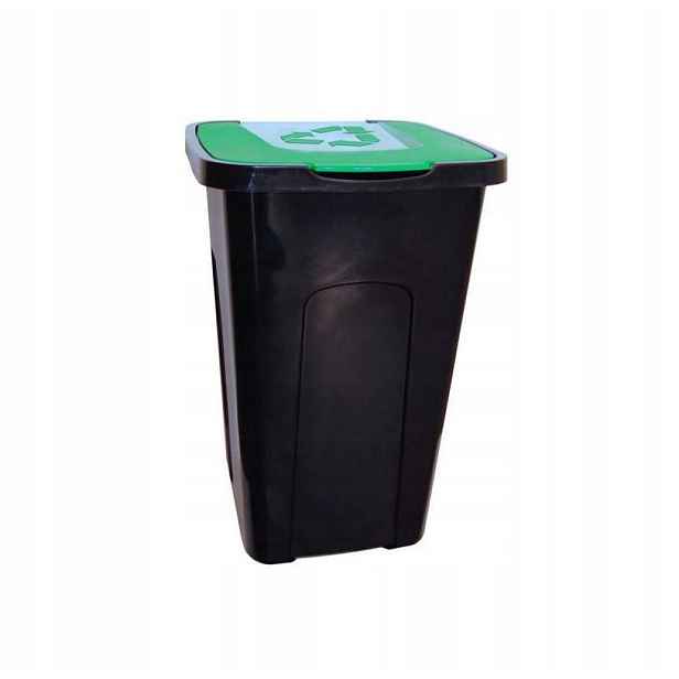 Odpadkový koš Ian s víkem z recyklace, zelený
