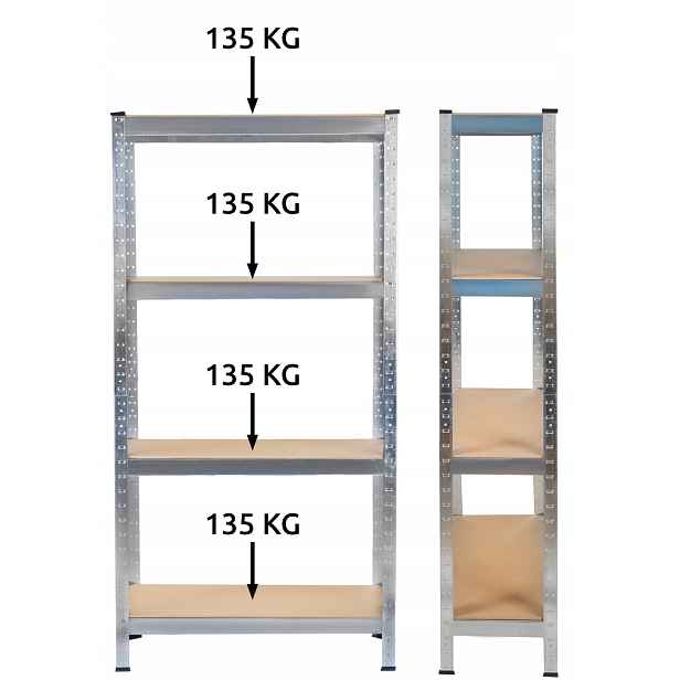 Skladový regál Kovový Pozink Mdf 150x75x30 cm