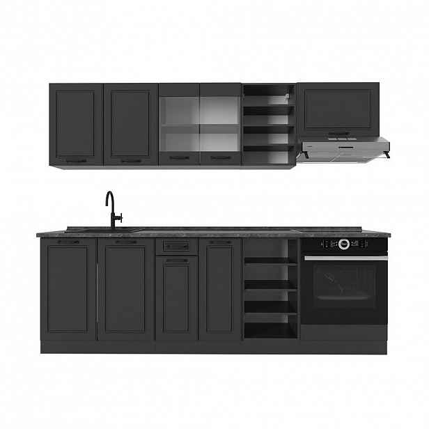 Vicco KUCHYŇSKÝ KOUT R-Line Antracitový venkovský dům/antracit 240 cm , PD Antracit