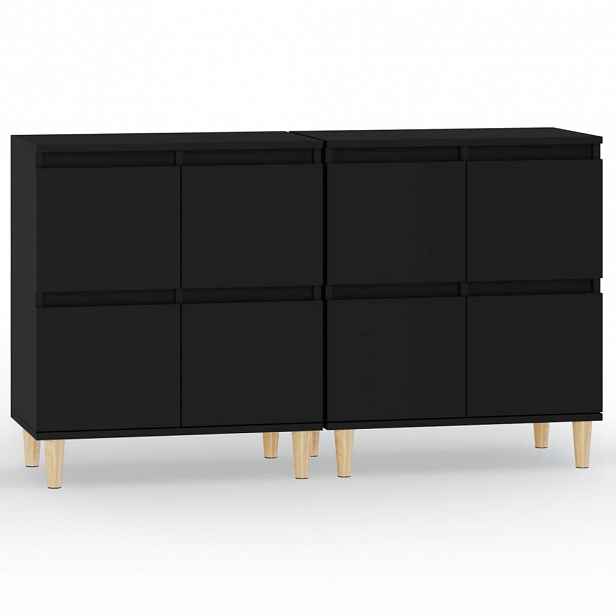 vidaXL Příborníky 2 ks černé 60 x 35 x 70 cm kompozitní dřevo