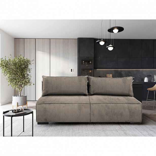 MID.YOU ROZKLÁDACÍ POHOVKA, textil, světle hnědá