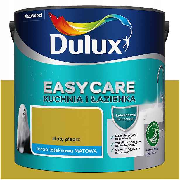 Barva na stěny Dulux EasyCare Kuchyně a koupelna Zlatý pepř 2,5 L