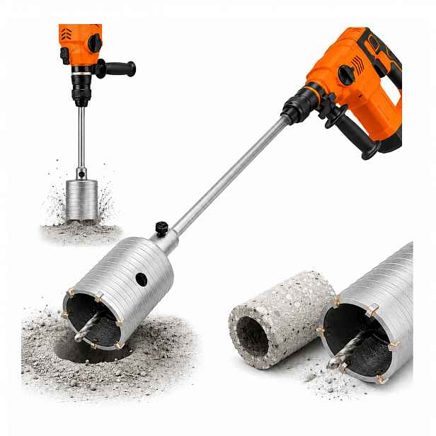 Korunkový Vrták pro Betonu 70 mm Vrták Fréza Plechovka s adaptérem 600 mm Sds Plus