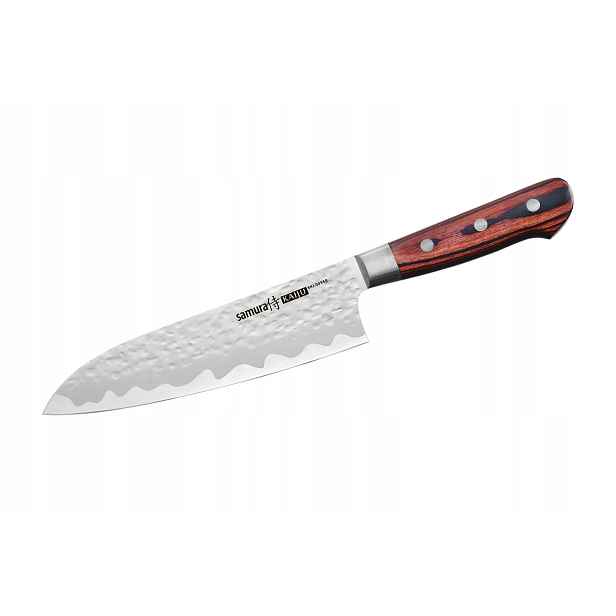 Nůž Santoku Samura Kaiju 18 cm kovaná čepel AUS-8, mahagon