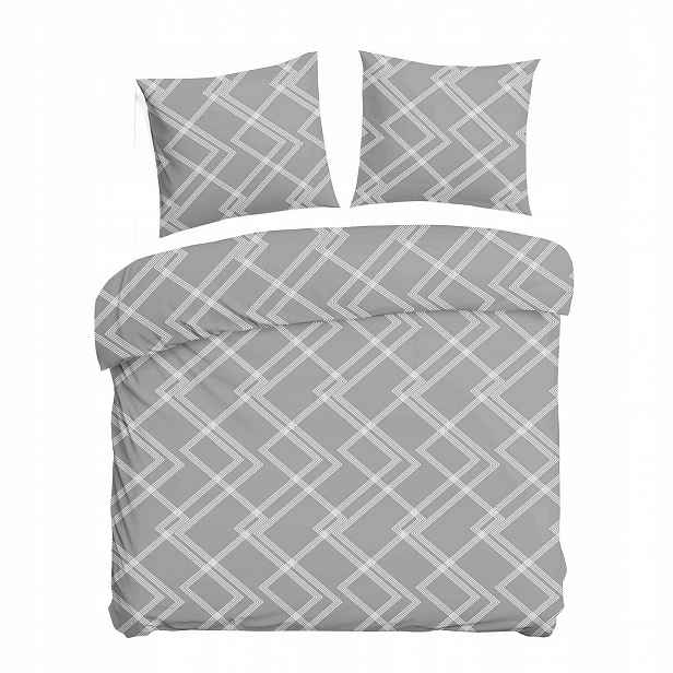 Povlečení 220x200 šedá geometrie CottonLove