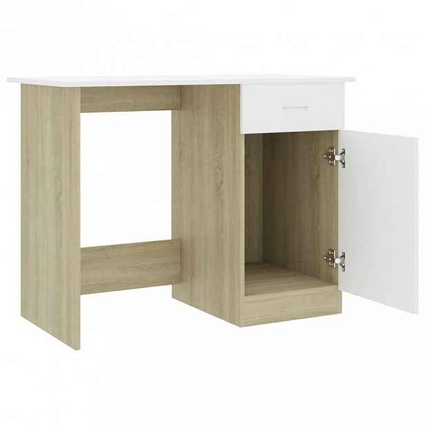 Psací stůl se skříňkou 100x50 cm Dub sonoma / bílá