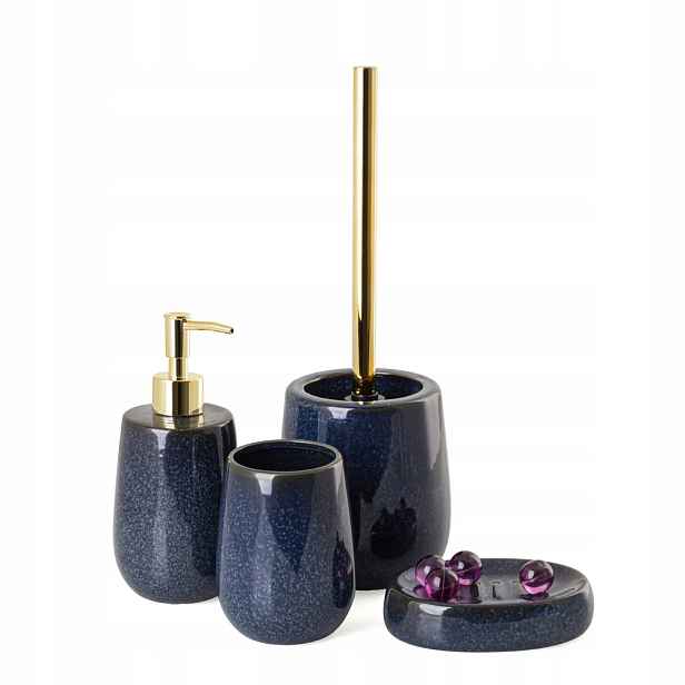 Sada do koupelny z kameninové keramiky, elegantní, granátová barva