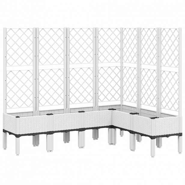 vidaXL Zahradní truhlík s treláží bílý 160 x 120 x 142 cm PP