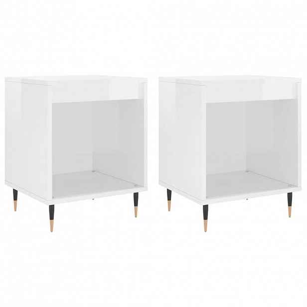 vidaXL Noční stolky 2 ks lesklé bílé 40 x 35 x 50 cm kompozitní dřevo