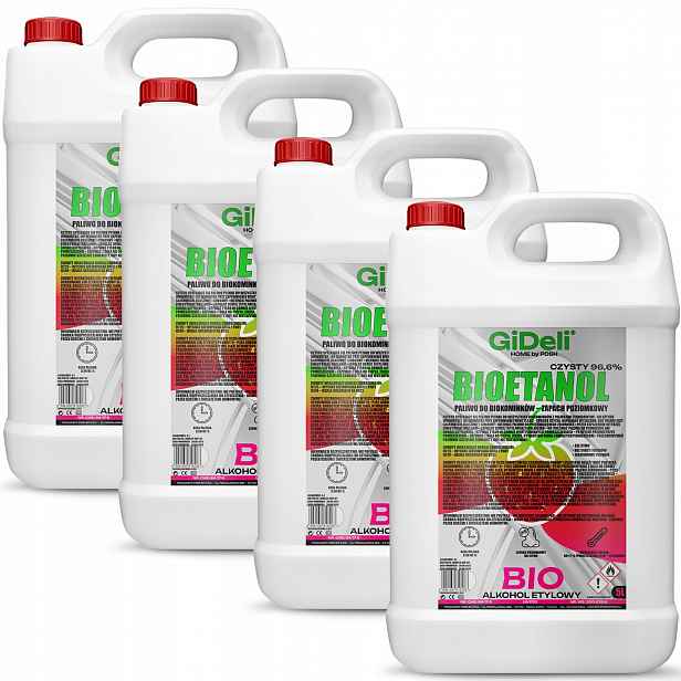 Bioetanol do krbu 4 x 5 l, vůně hladiny biopaliva
