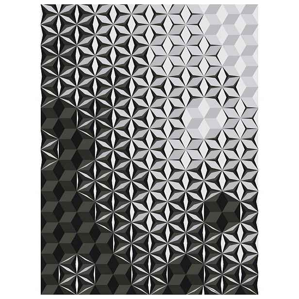 Fototapeta Geometrie stínů Gradient Pyramida šedé barvy 184x254 lepidlo