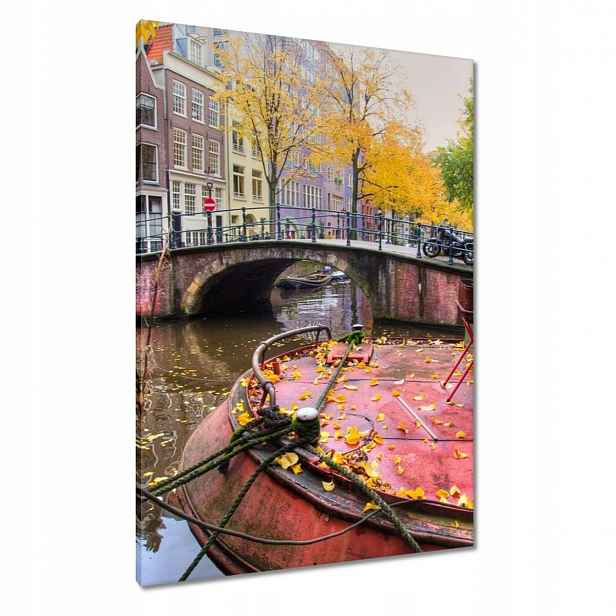 Obrazy 70x100 Růžový mostek Amsterdam