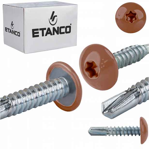 Šrouby do kovu Torx 5 mm 5,5 x 25 mm Ral 8004 500 ks Etanco GT5 Ph