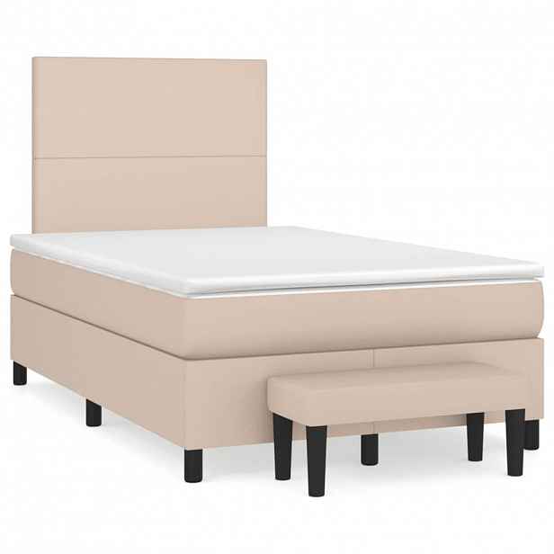 vidaXL Box spring postel s matrací cappuccino 120x190 cm umělá kůže