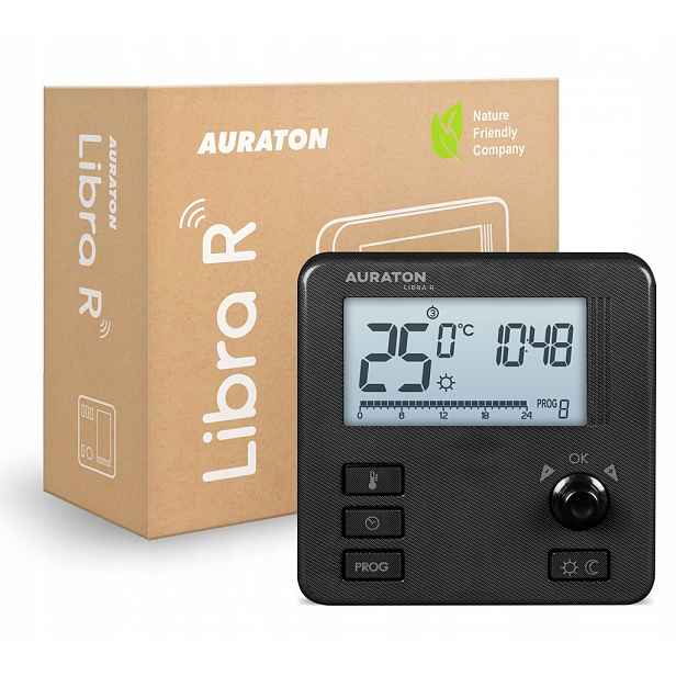 Auraton Libra R Černý Týdenní Bezdrátový Termostatický Regulátor