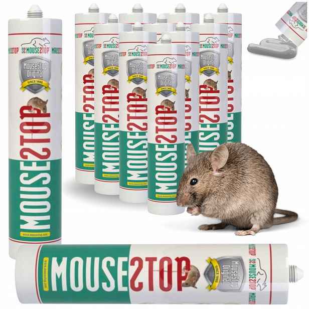 MouseStop Těsnící hmota 300 ml proti myším a hlodavcům x12