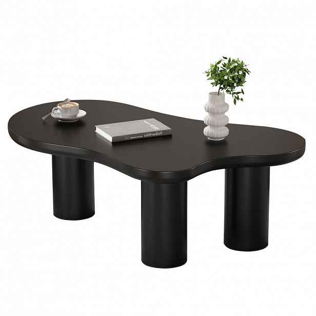 Redom KONFERENČNÍ stolek 107/66/40,5 cm s deskou z MDF, plstěnými podložkami a stabilními nohami, Černá