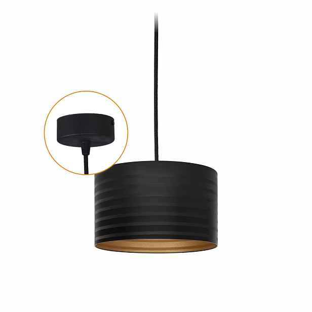 Závěsná lampa Abażur 20 cm stropní 1x E27 60 W Lustr stínidlo Černá Led