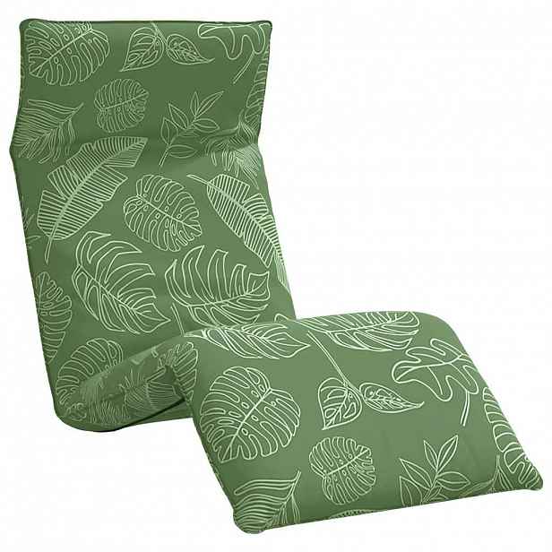 vidaXL Skládací lehátko, vzorem listů, 175x54x8,5 cm, oxfordská látka