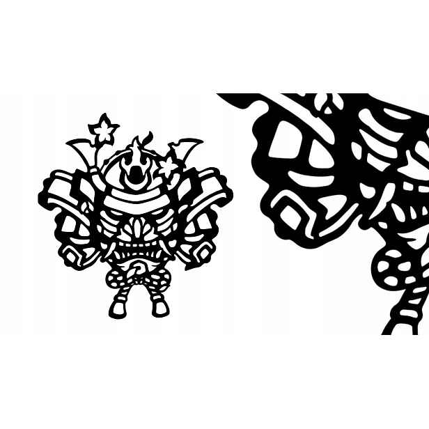 Obraz Maska Hannya Oni Kabuto Samuraj Dekorace Ažurová Kov Černá