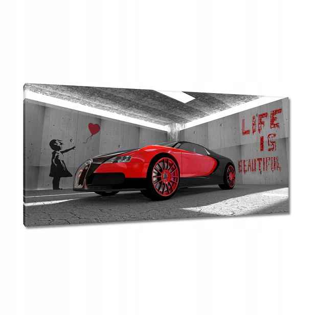 Obrazy 115x55 Červené Bugatti Veyron