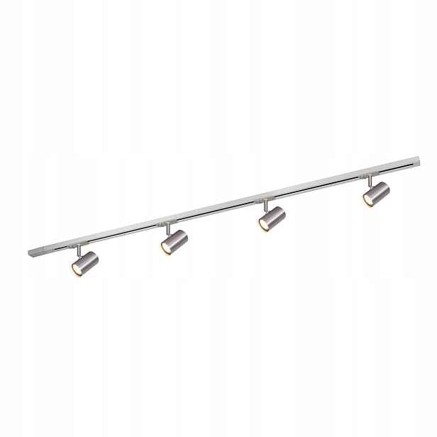 Marvi Jazz Stříbrný kolejnicový kabel 4-nastavitelné světlomety 150CM GU10 4X35W