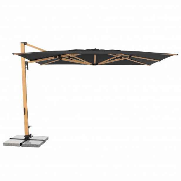 Výkyvný zahradní slunečník s boční tyčí Doppler ALU WOOD XL 4x3 m - antracit