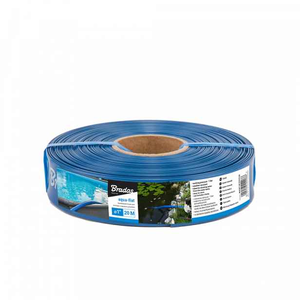Zavlažovací hadice Bradas aqua plochá W.P.1 - 1", 20 m - MODRÁ